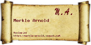 Merkle Arnold névjegykártya